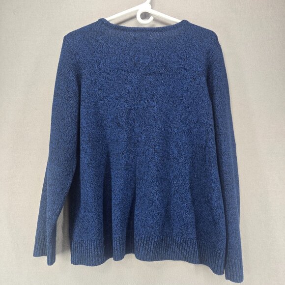 Croft & Barrow Women's Christmas Sweater, Blue w/Metallic Silver Tree, XL - Picture 2 of 3